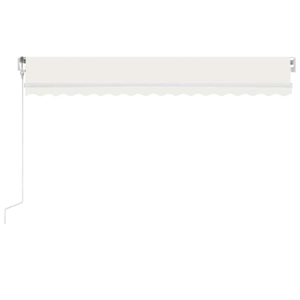 Automatisk markis med vindsensor & LED 450x350 cm gräddvit
