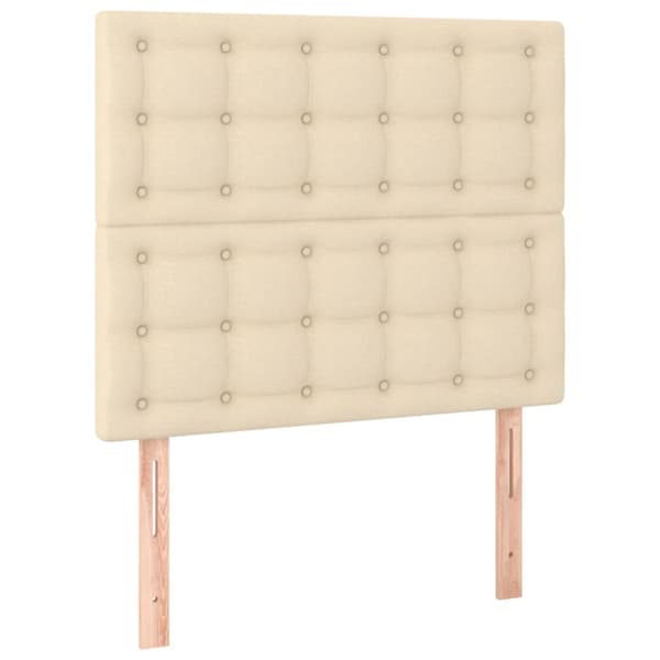 Ramsäng med madrass gräddvit 100x200 cm tyg