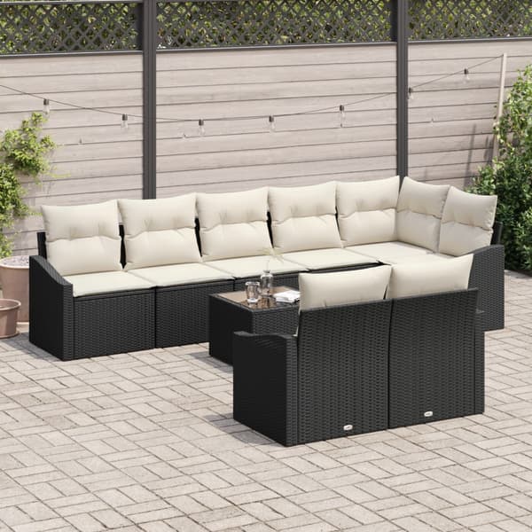 Soffset med kudde 9 pcs Svart konstrotting