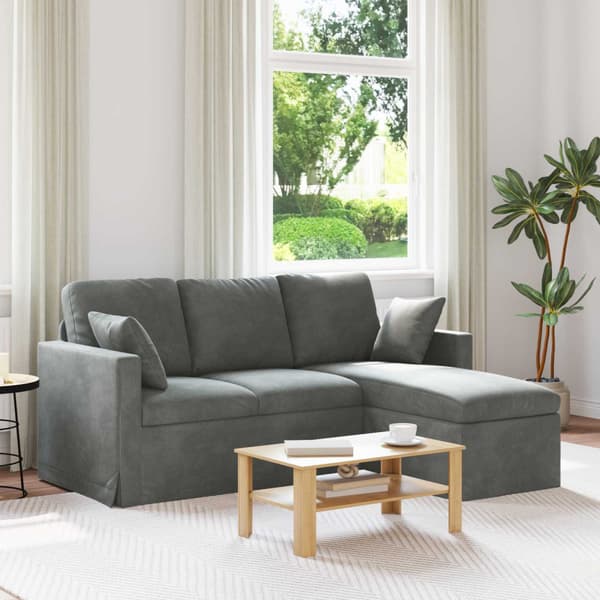 Soffa Mörkgrå 178 x 134 x 80 cm Sammet