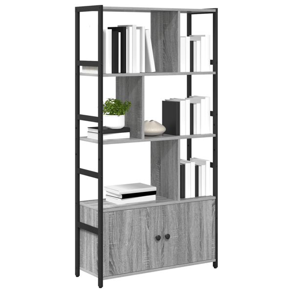 Hyllsystem Grå sonoma 80 x 30 x 155,5 cm Konstruerat trä