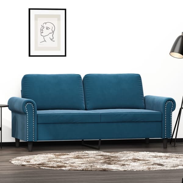 2-sitssoffa blå 140 cm sammet