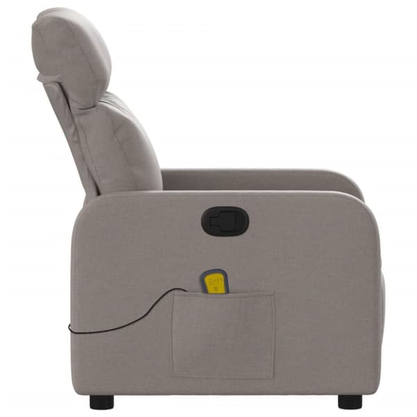 Massagefåtölj taupe tyg