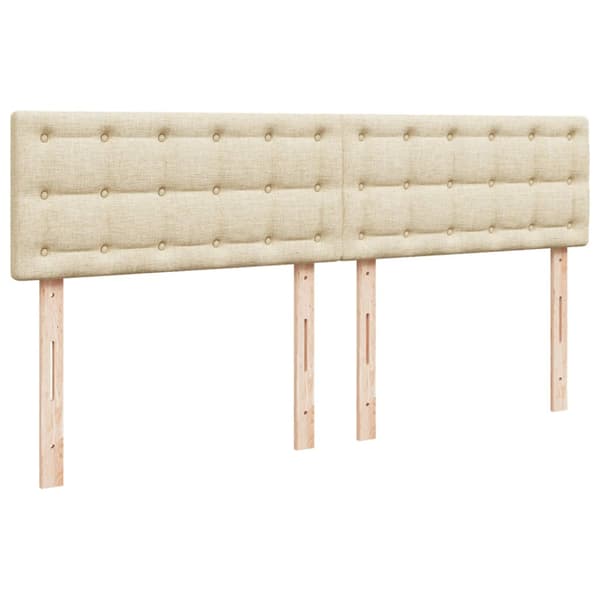 Ramsäng med madrass gräddvit 200x200 cm tyg