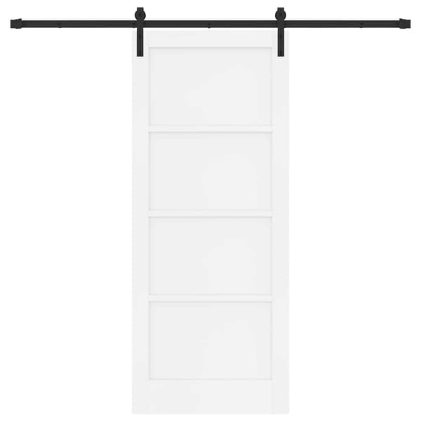 Skjutdörr Vit 83 x 202 cm Massiv furu
