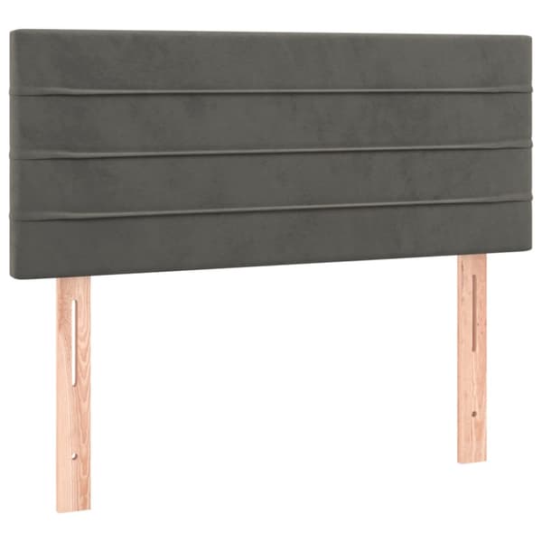 Ramsäng med madrass mörkgrå 120x190 cm sammet