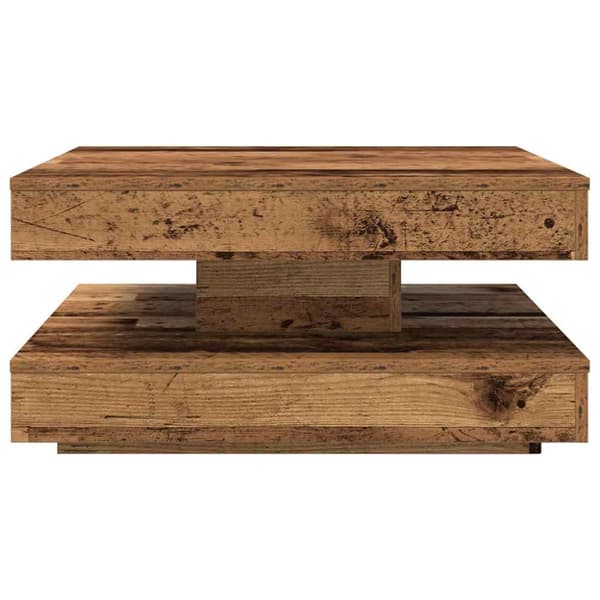 Soffbord 360 grader vridbart åldrat trä 70x70x34,5 cm
