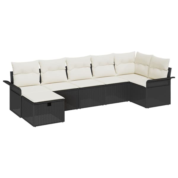 Trädgårdsoffset 7 st Poly rattan