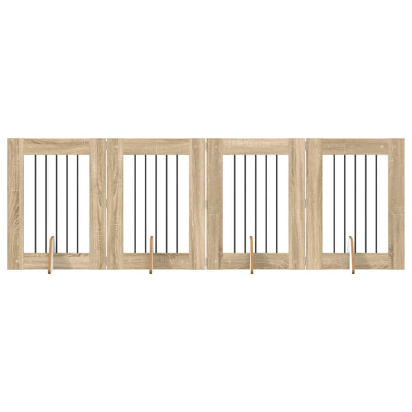 Hundgrind med ställningar 4 pcs Sonoma-ek 60 x 80 cm