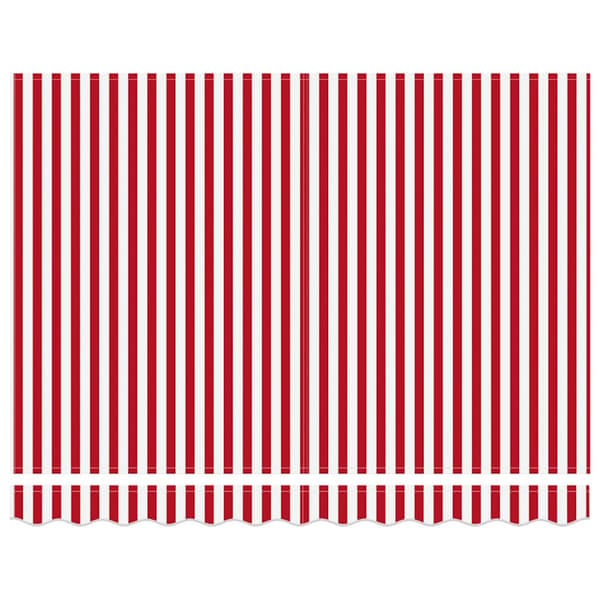 Utdragbar markis Röd och Vit 300 x 250 cm Polyester