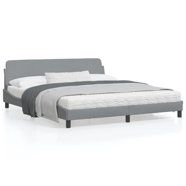 Bed Frame "Dover" Light Grey 180x200 cm Fabric