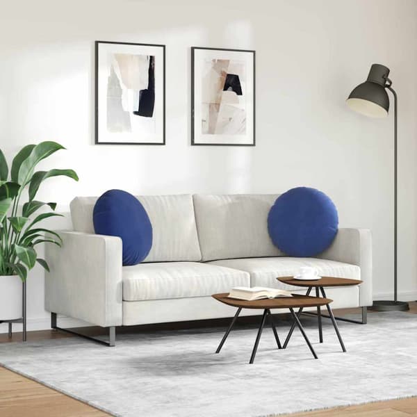 Sittkuddar 2 pcs Polisblå Ø50 x 19 cm Sammet