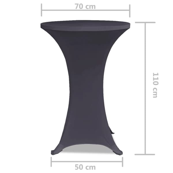 Elastiskt bordsöverdrag 2 st 60 cm antracit