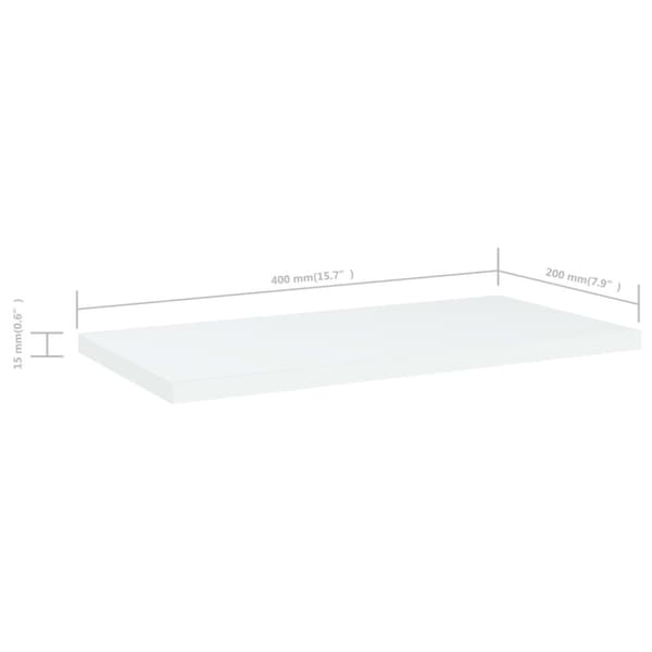 Hyllplan 4 st vit 40x20x1,5 cm konstruerat trä