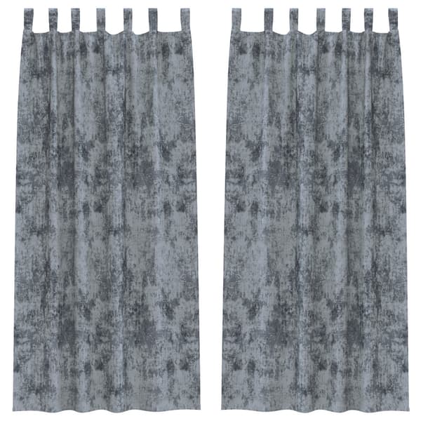 Sammetsgardiner 2 pcs Silvergrå 245 x 140 cm Sammet