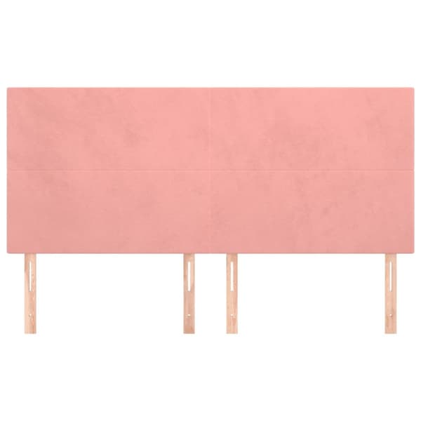 Sänggavel rosa 180x5x118/128 cm sammet