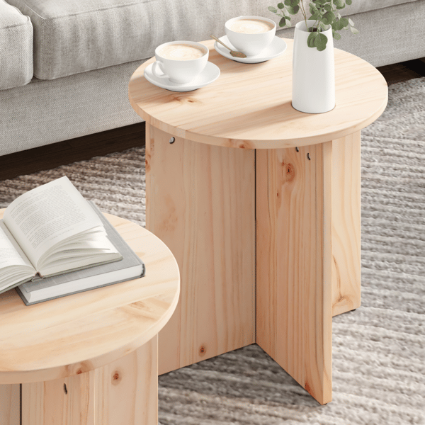 Kaffeebord 2 pcs Naturfärg
