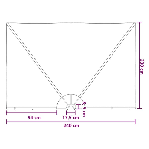 Balkongskärm 240 x 160 cm Polyester Rektangulär Ljusgrå