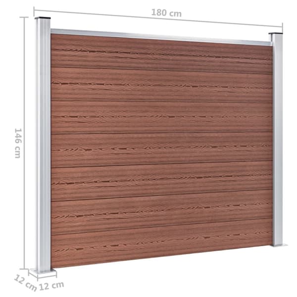 Staketpanel WPC 180x146 cm brun