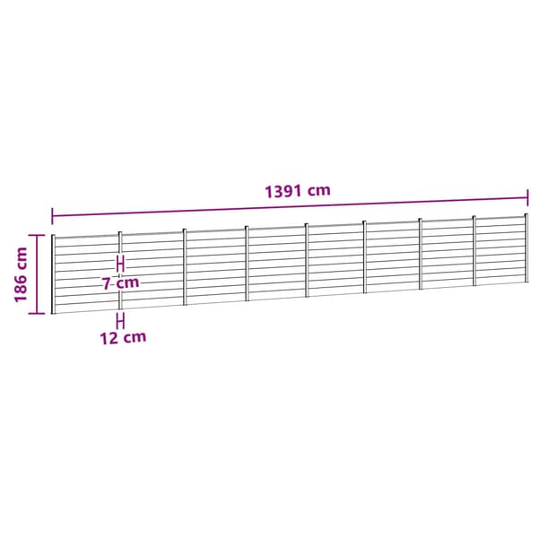 Stängselpanel 8 pcs WPC och aluminium Brun