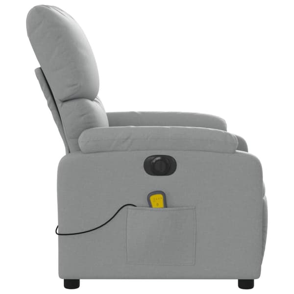 Elektrisk massagefåtölj ljusgrå tyg