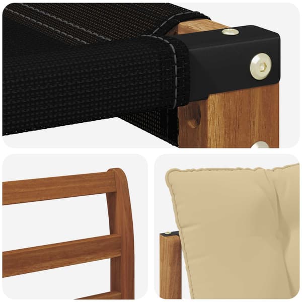 Utomhussoffset med kudde 4 pcs Naturlig och Beige
