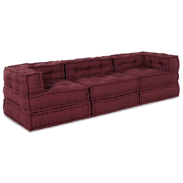 Modulsofa enhet 3 pcs Bordeaux Tyg