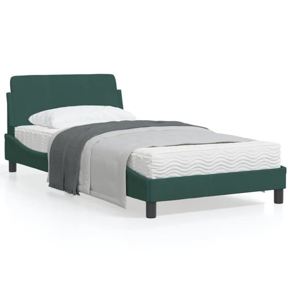 Bed Frame "Dover" Dark Green 100x200 cm Velvet