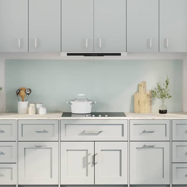 Köksskydd 2 pcs Vit 100 x 60 cm härdat glas