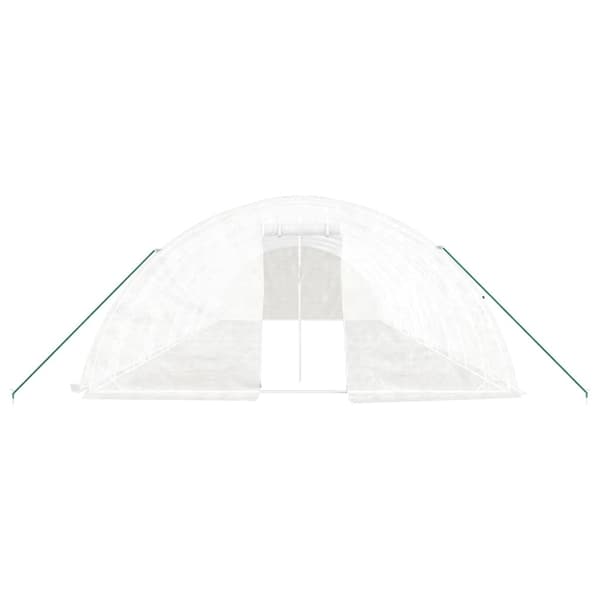 Växthus med stålram vit 60 m² 12x5x2,3 m
