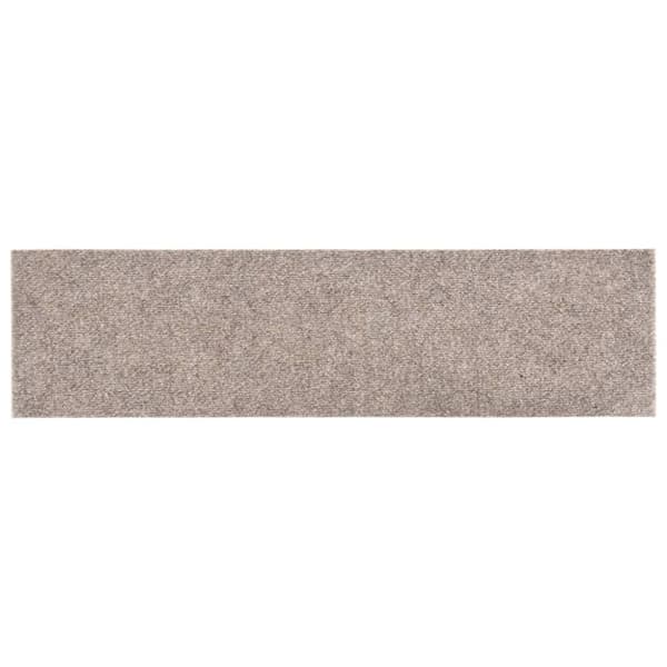 Trappmattor självhäftande 15 st 76x20 cm beige rektangulära