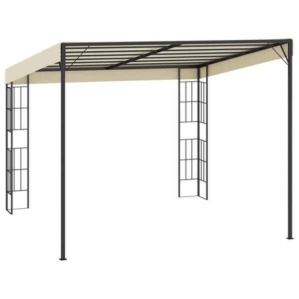 Väggmonterad paviljong 3x3 m gräddvit tyg