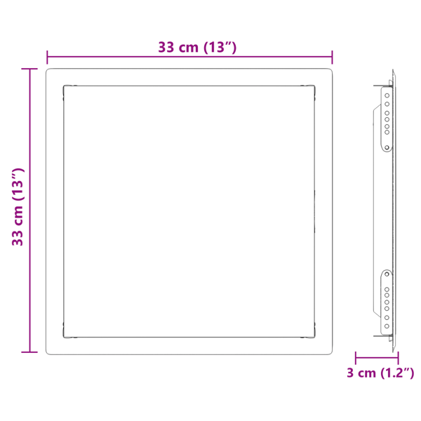 Åtkomstpanel Vit 33 x 33 x 3 cm Stål