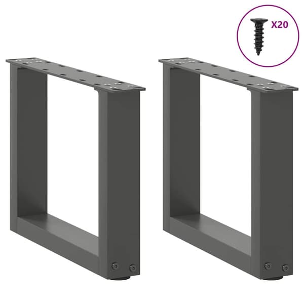 Soffbordsben U-formade 2 st antracit 40x(30-31) cm stål