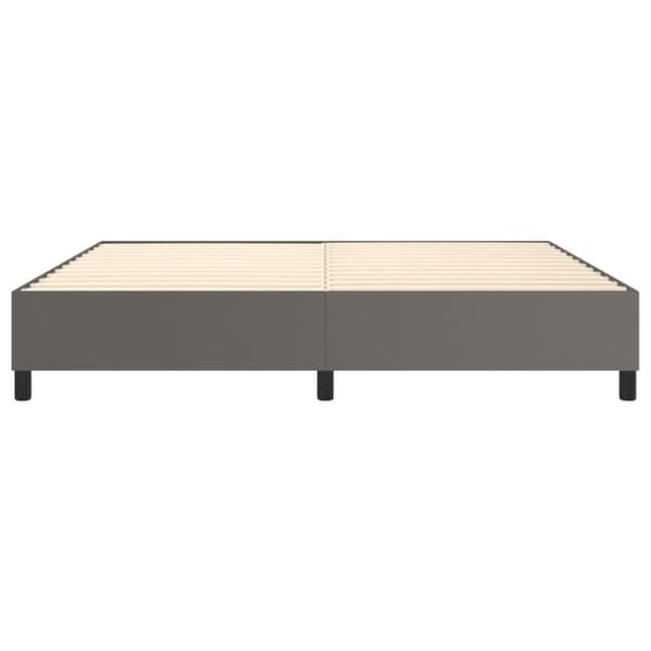Boxspring-sängram grå 200x200 cm konstläder