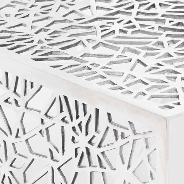 Soffbord geometrisk design aluminium silver