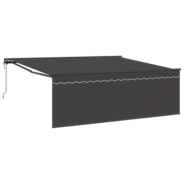 Utfällbar markis Antracit 400 × 300 cm Polyester och aluminium