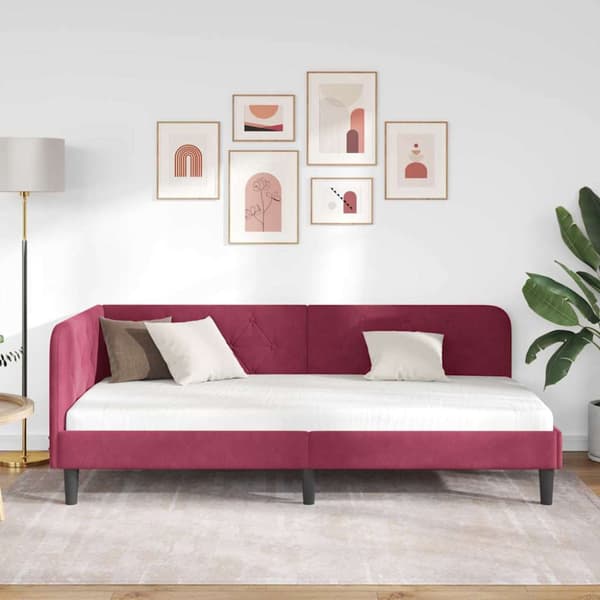 Hörn Sängram Vinröd 100 x 200 cm Sammet