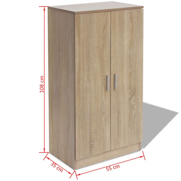 Skoskåp med 7 hyllor ek