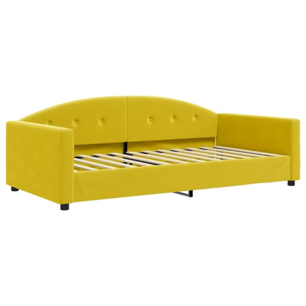Dagbädd med madrass gul 100x200 cm sammet