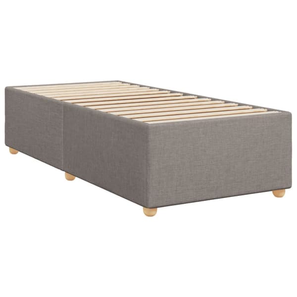 Ramsäng med madrass taupe 90x200 cm tyg