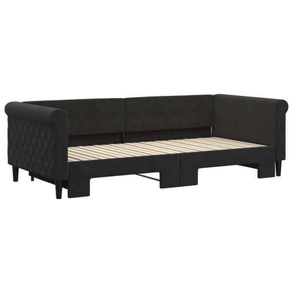 Dagbädd utdragbar svart 90x200 cm sammet