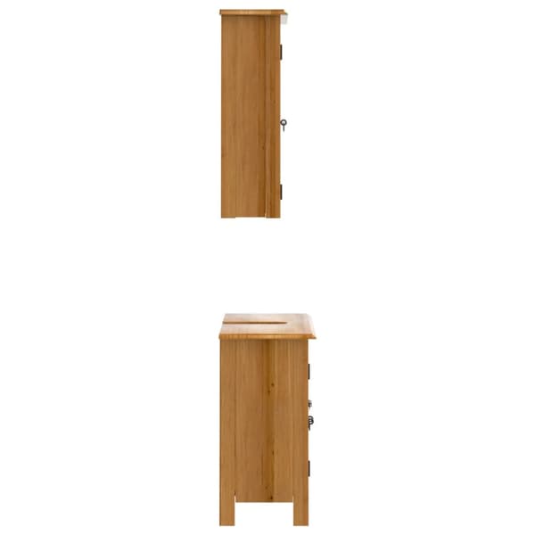 Badrumsmöbler 2 delar massiv furu