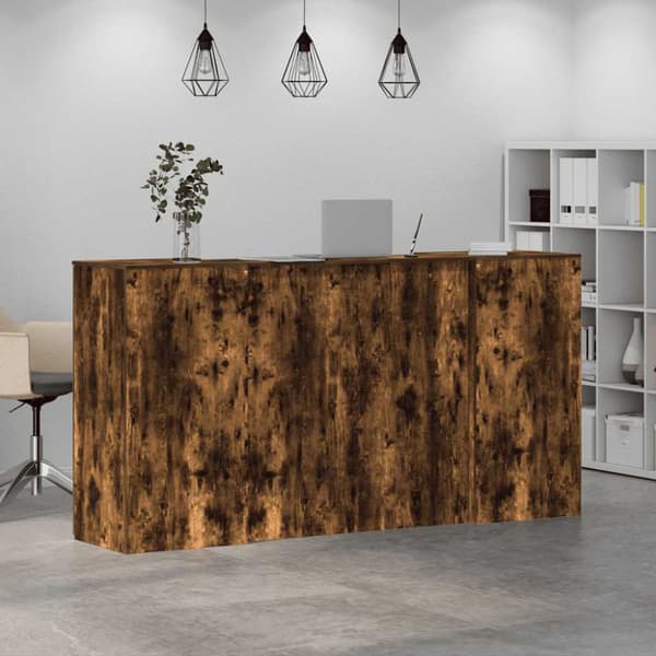 Receptionsdisk rökfärgad ek 200x50x103,5 cm konstruerat trä