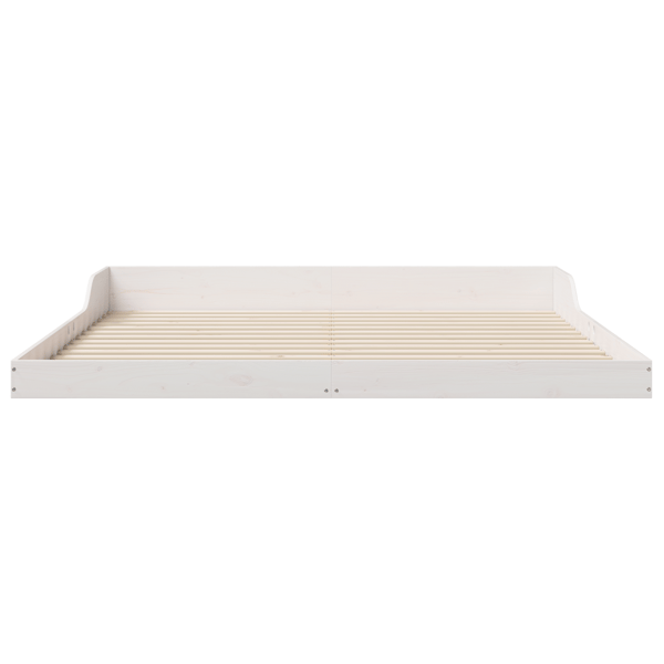 Sängram Vit 200 x 210 cm Massiv furu