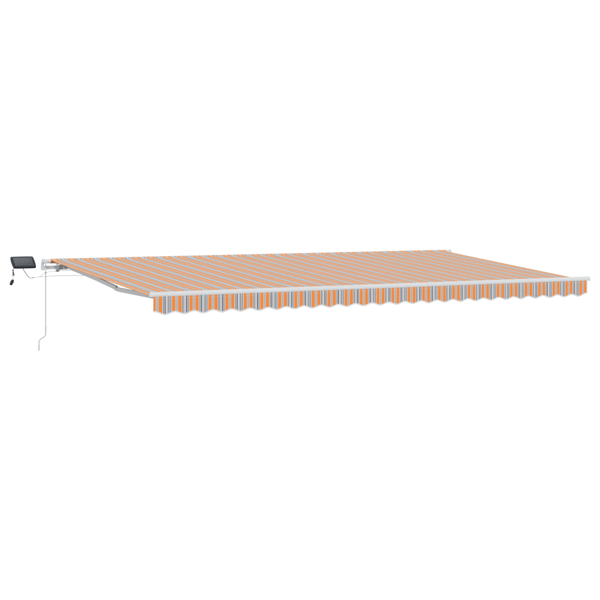 Utfällbar markis Flerfärgsdesign 600 × 300 cm Tyger och Stål