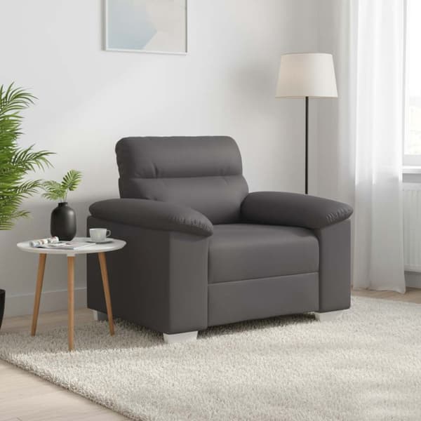 Soffa grå 100x81x84 cm konstläder