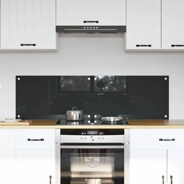 Köksskydd 2 pcs Mörkgrå 70 x 40 cm härdat glas