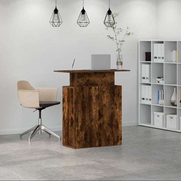 Receptionsdisk rökfärgad ek 100x40x104 cm konstruerat trä
