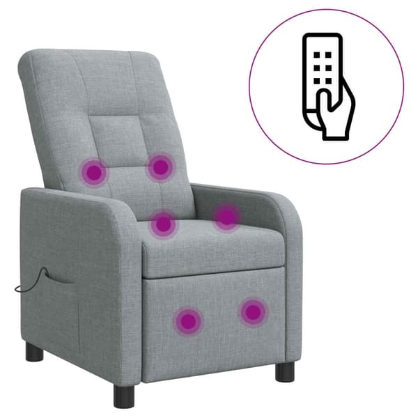 Massagefåtölj Ljusgrå Tyg